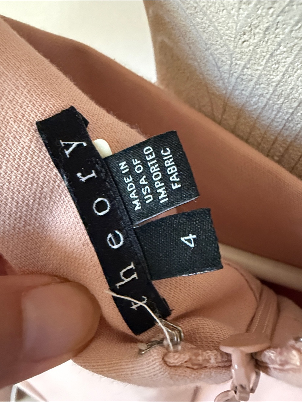 Theory Pale Peach Short-Sleeve Shift Dress
